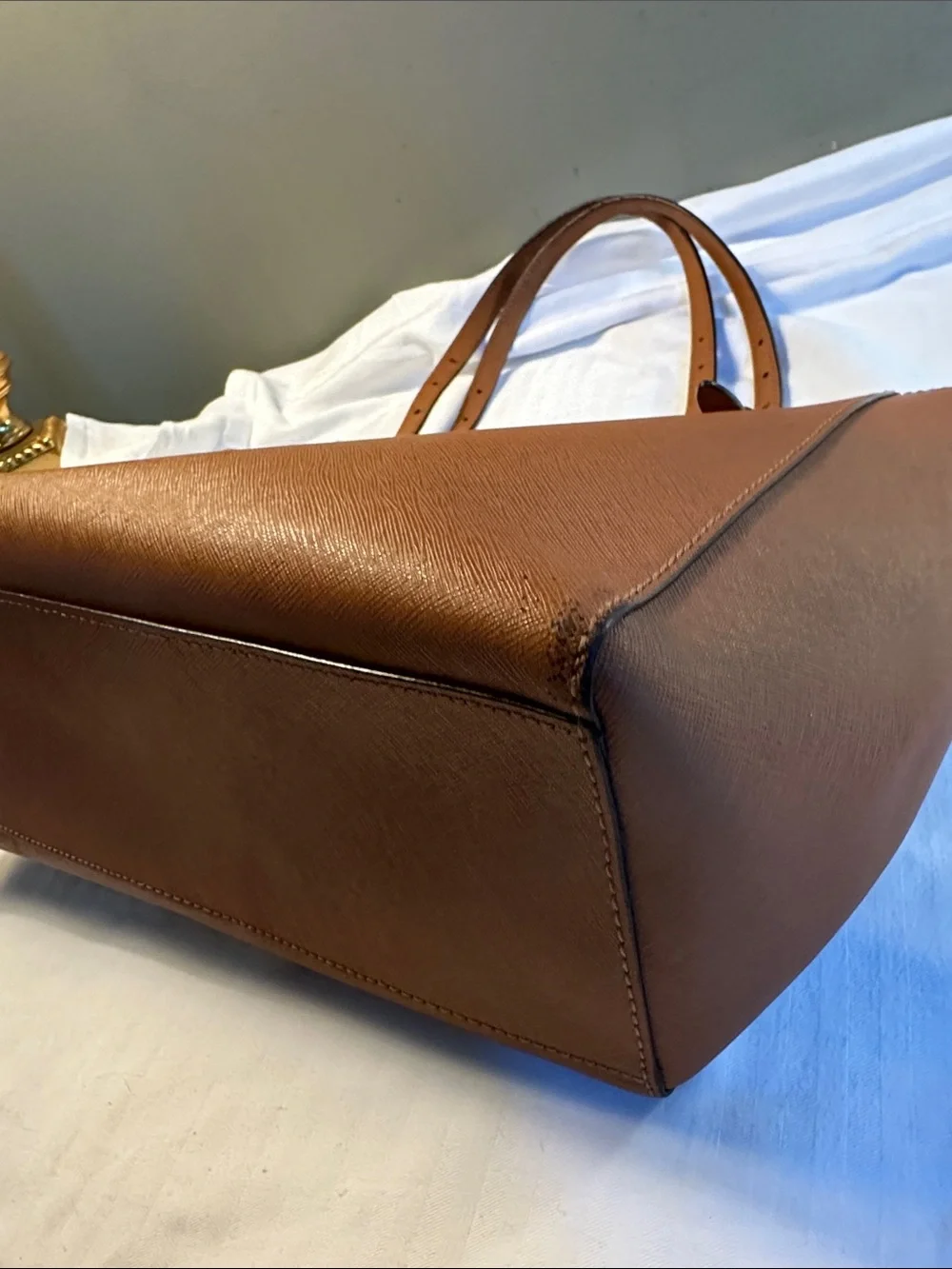 Tory Burch Cognac Leather Double-Handle Tote